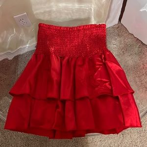 Red layered skirt